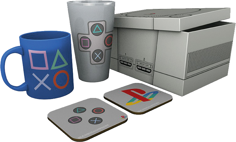 LIBRO_PlayStation Geschenksset - Glas, Tasse, Untersetzer