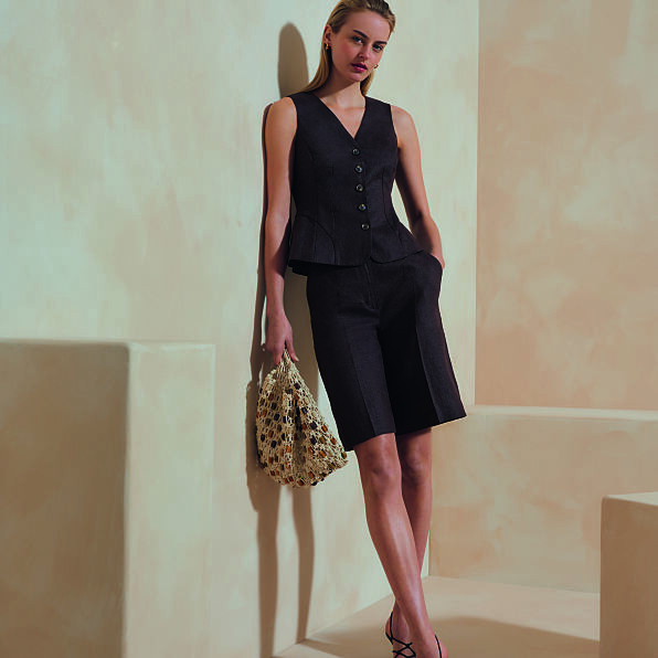 PRIMARK EDIT LINEN PEPLUM WAISTCOAT, £24, €26, 35, RON125, PLN115, CZK675, EDIT LINEN CITY SHORT, £20, €22, 30, RON110, PLN95, CZK570