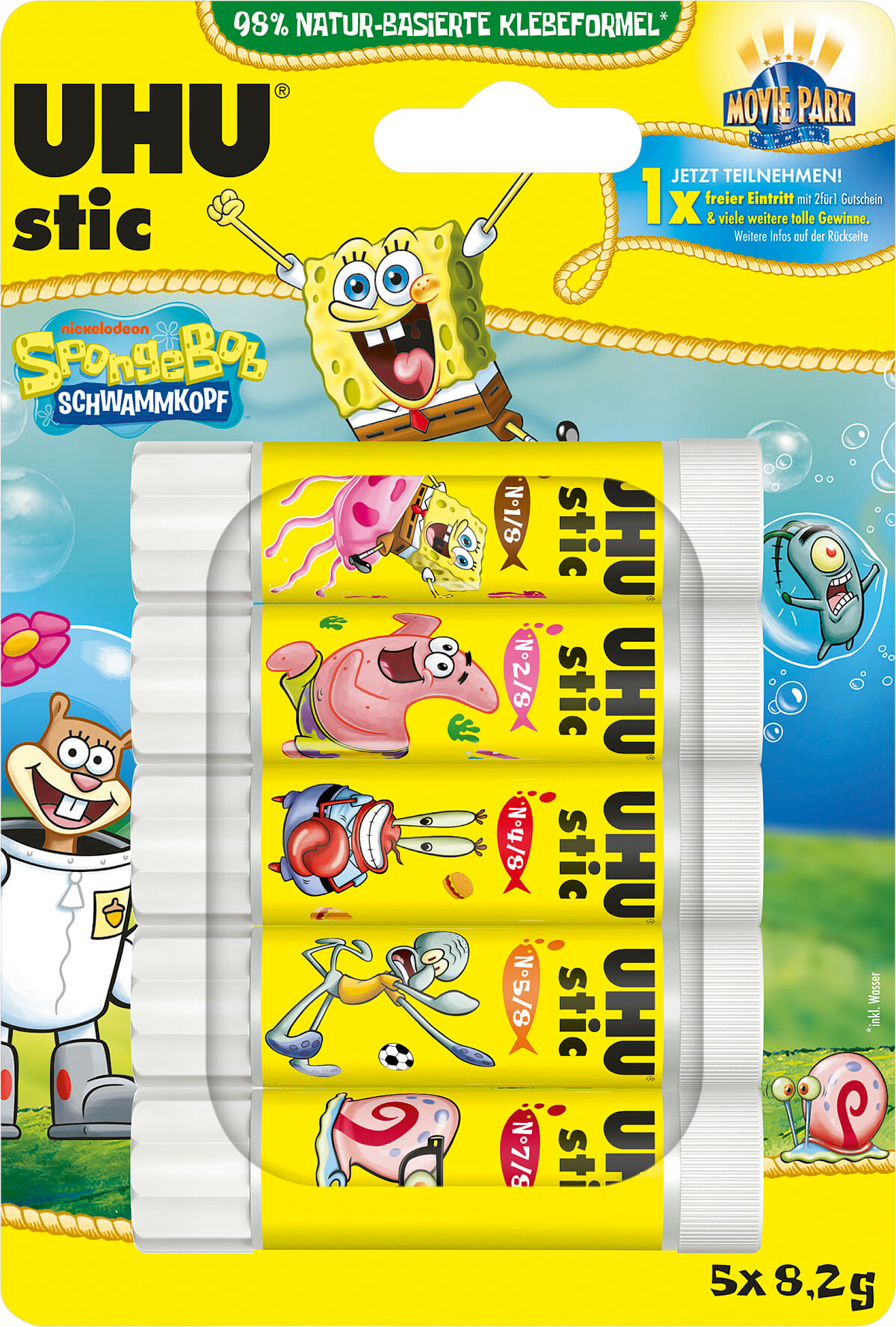 Pagro, Libro_UHU Stic Spongebob 5x8g_€ 5,19