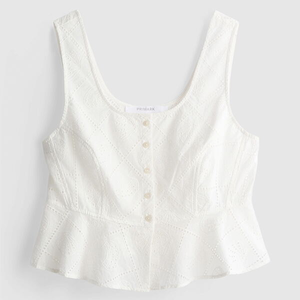 PRIMARK BUTTON CUTWORK TOP, £16, €18, RON90, PLN80, CZK470 (2)