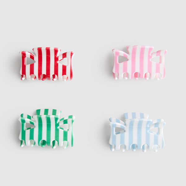 PRIMARK 4PK STRIPED BULLDOG CLIP, £5, €6, RON26, PLN24, CZK145