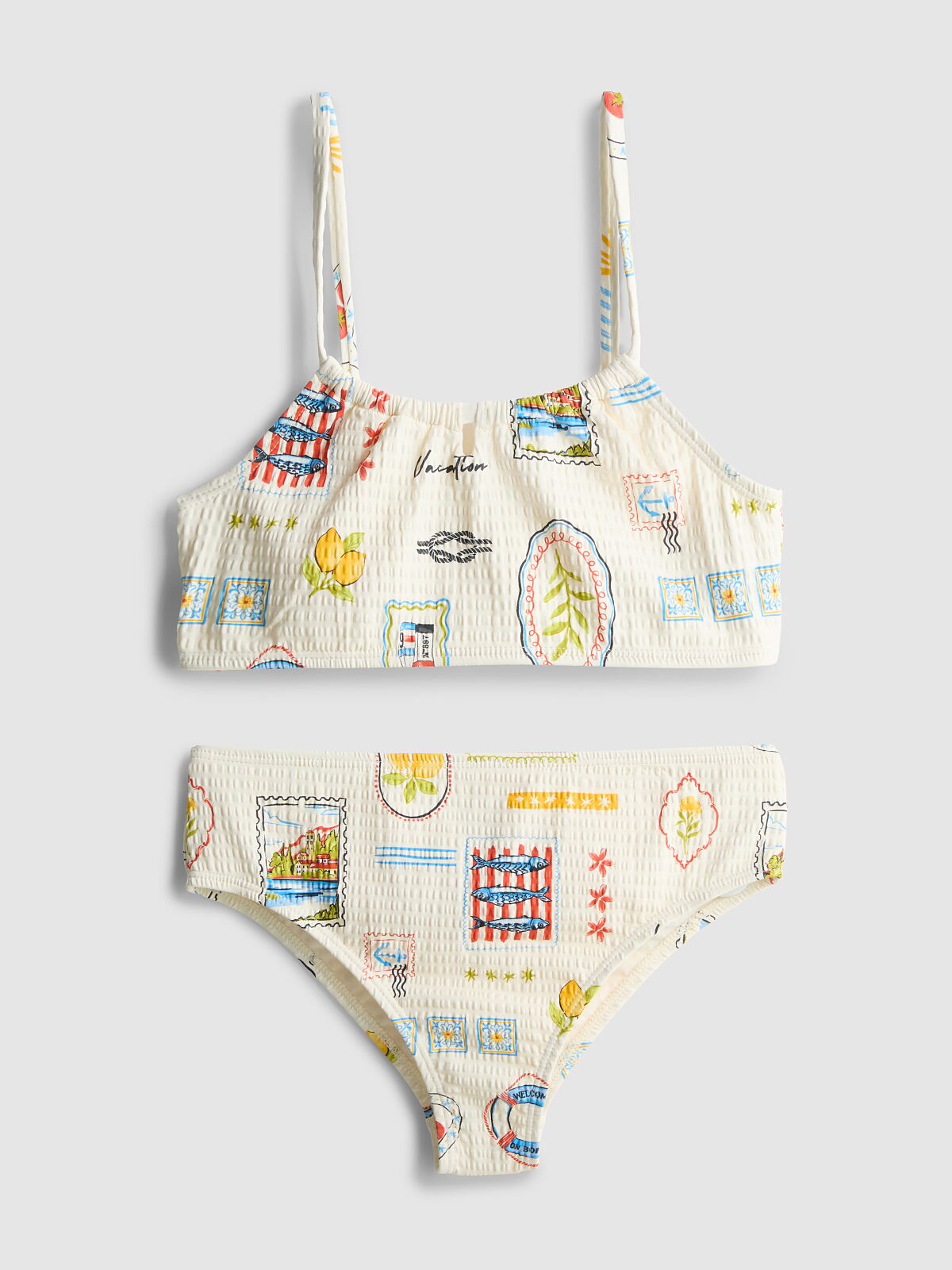 PRIMARK OWNING THE SUMMER POSTCARD BIKINI ECRU £6 €8 $11 RON40 PLN34 CZK210