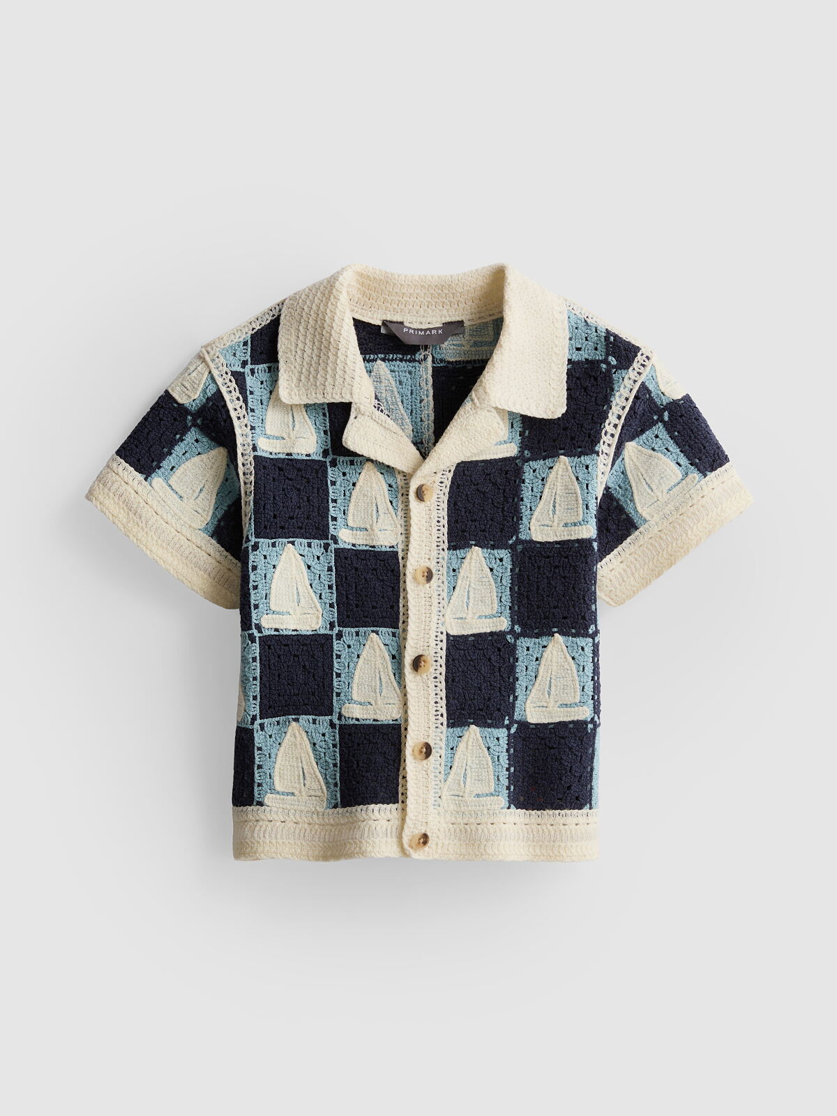 PRIMARK OWNING THE SUMMER BOAT KNIT SHIRT NAVY £9 €12 $16 RON55 PLN50 CZK300