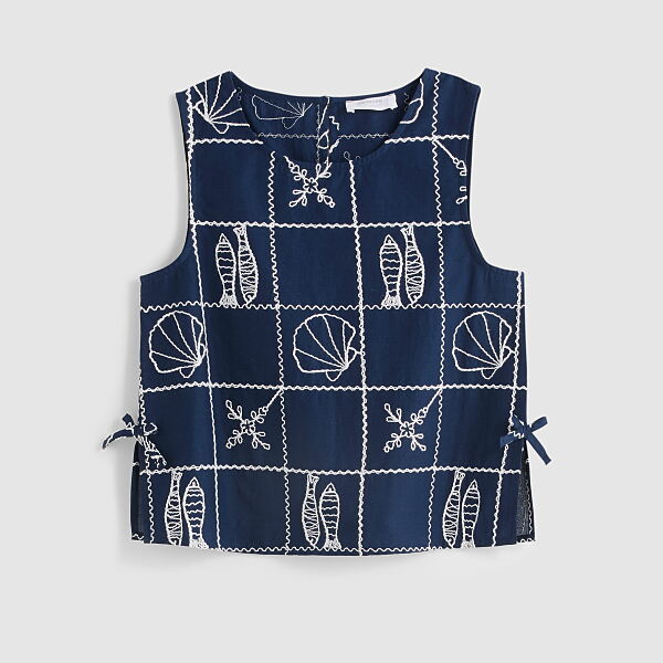 PRIMARK OWNING THE SUMMER BLOUSE NAVY £8 €11 $15 RON54 PLN47 CZK285