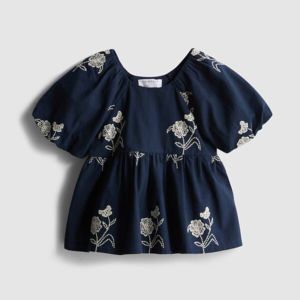 PRIMARK FLORAL BLOUSE NAVY £7 €10 $14 RON50 PLN43 CZK260