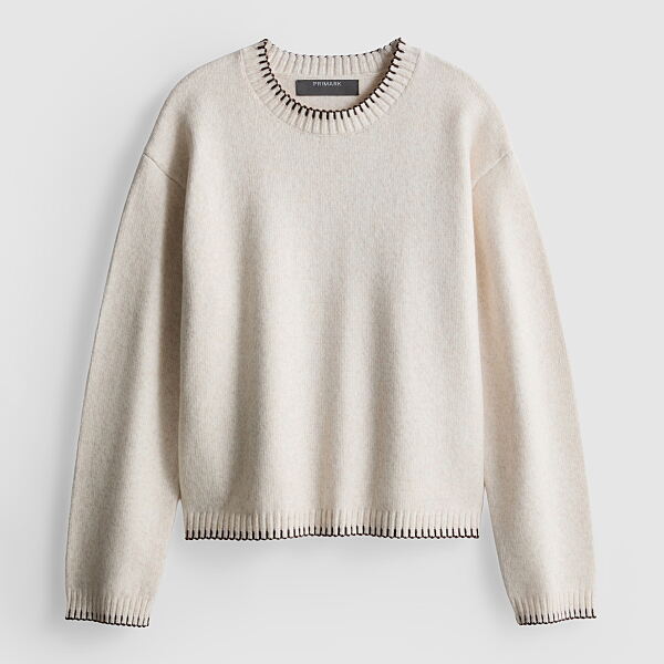 PRIMARK CREW JUMPER IVORY £14 €16 NE€18 �20 RON80 PLN70 CZK415