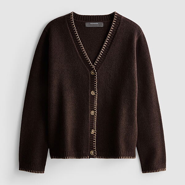 PRIMARK CARDIGAN CHOCOLATE £14 €16 NE€18 �20 RON80 PLN70 CZK415