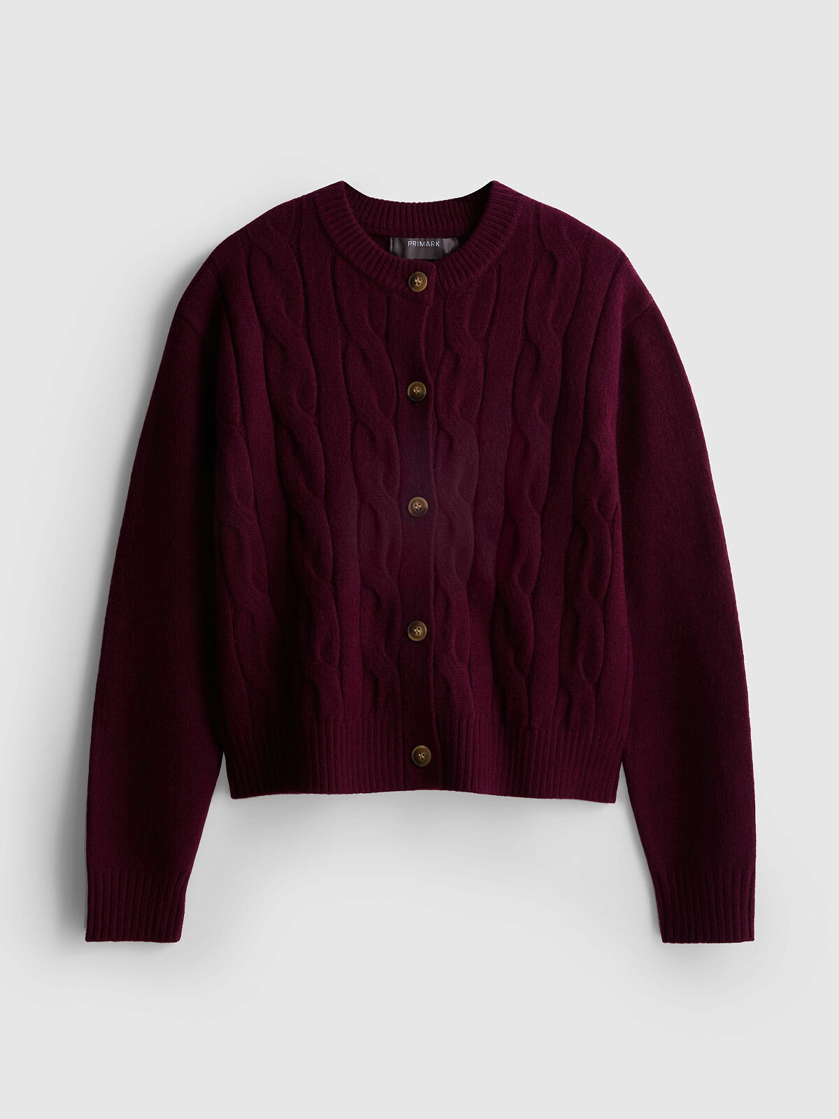 PRIMARK CARDIGAN BURGUNDY £14 €16 NE€18 �20 RON80 PLN70 CZK415