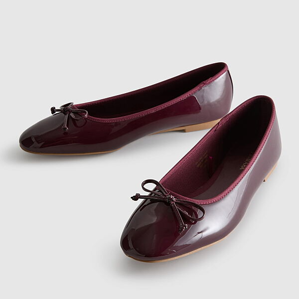 PRIMARK BALLERINA FLAT BURGUNDY £5 €6 NE€69 RON30 HUF2200 PLN26 CZK155
