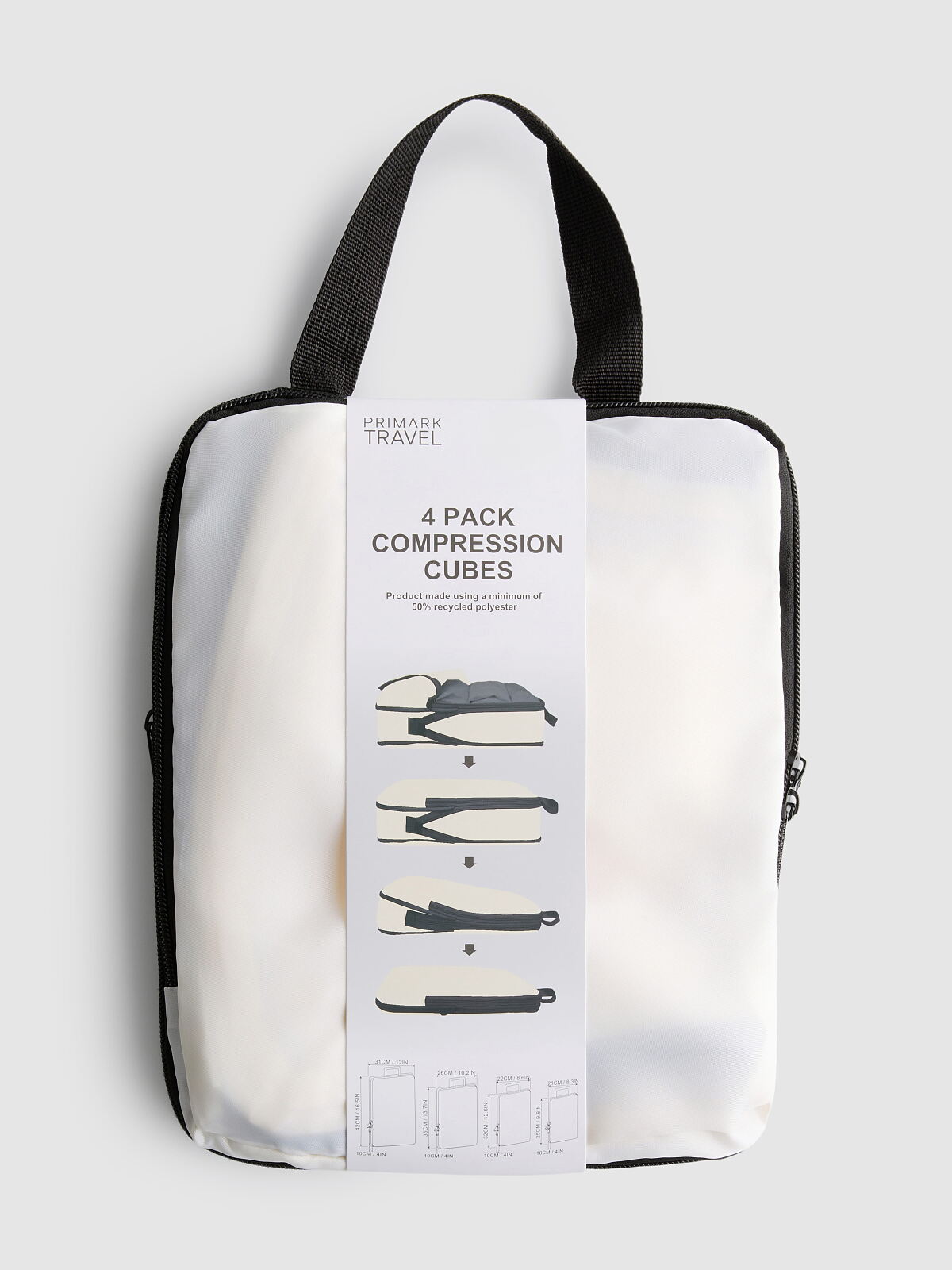 PRIMARK 4PK COMPRESSION CUBES ECRU £8 €9 NE€9 �12 RON44 HUF3400 PLN39 CZK235