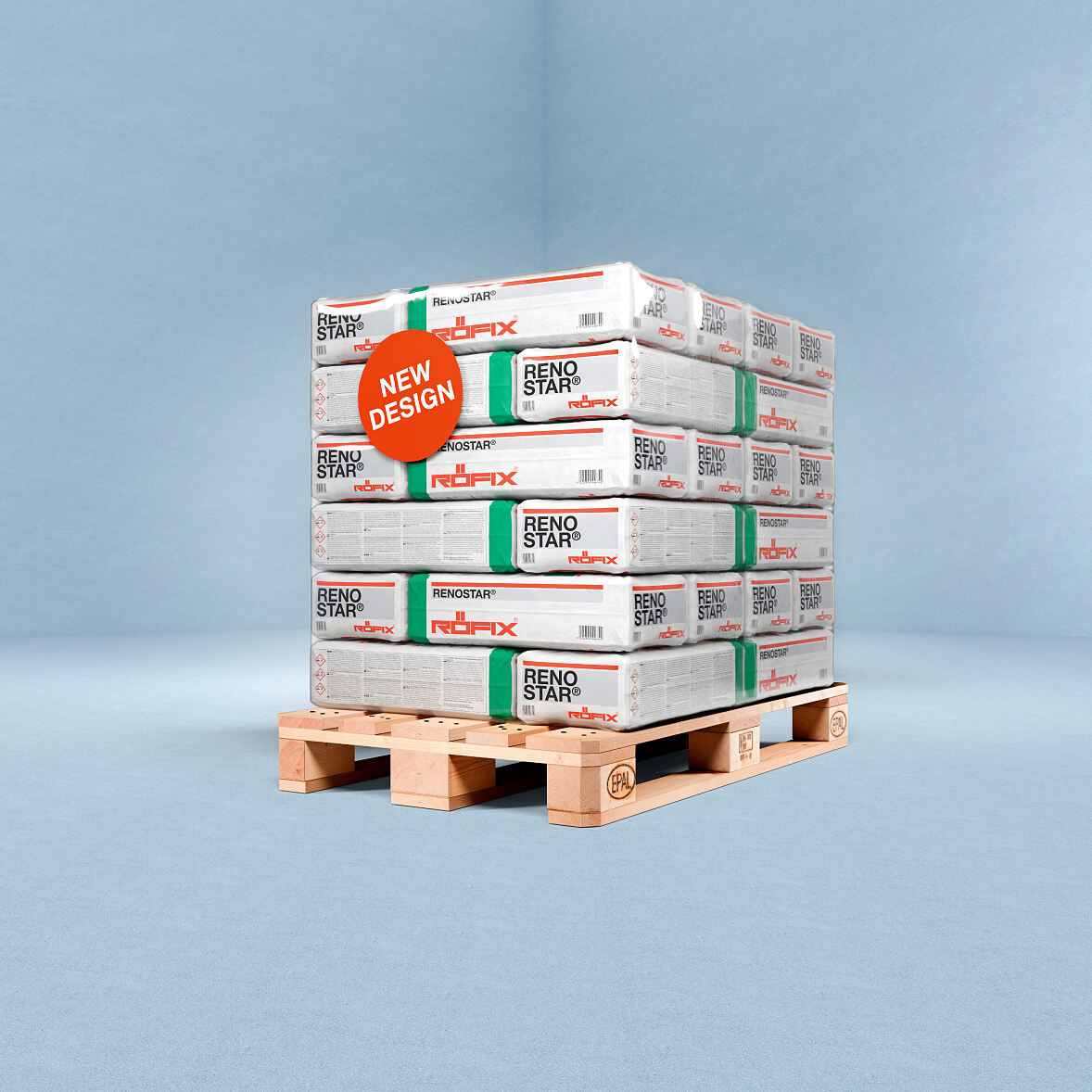 Bild 4: Säcke im neuen Design auf Palette 