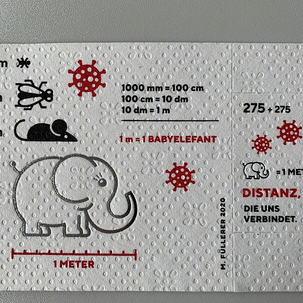 Babyelefant-Sonderbriefmarke aus Essity-Klopapier