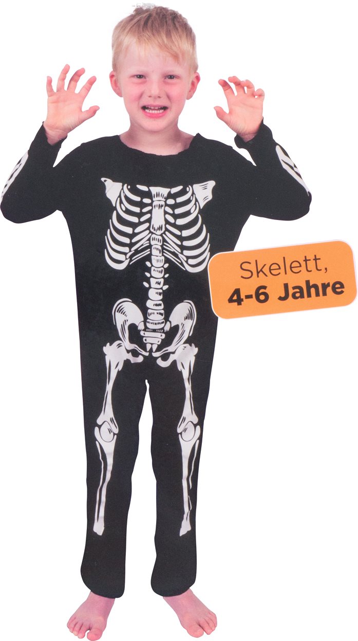 LIBRO_Skelettkostüm, 4-6 oder 7-9 Jahre_€ 12,99