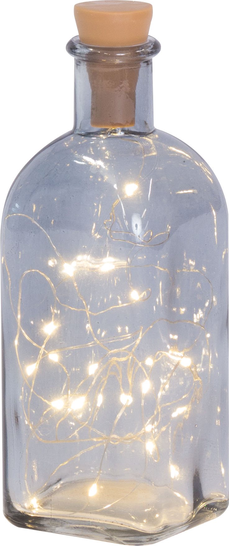 LIBRO_Glasflasche mit LED Lichterkette groß, 20 cm_€ 6,99