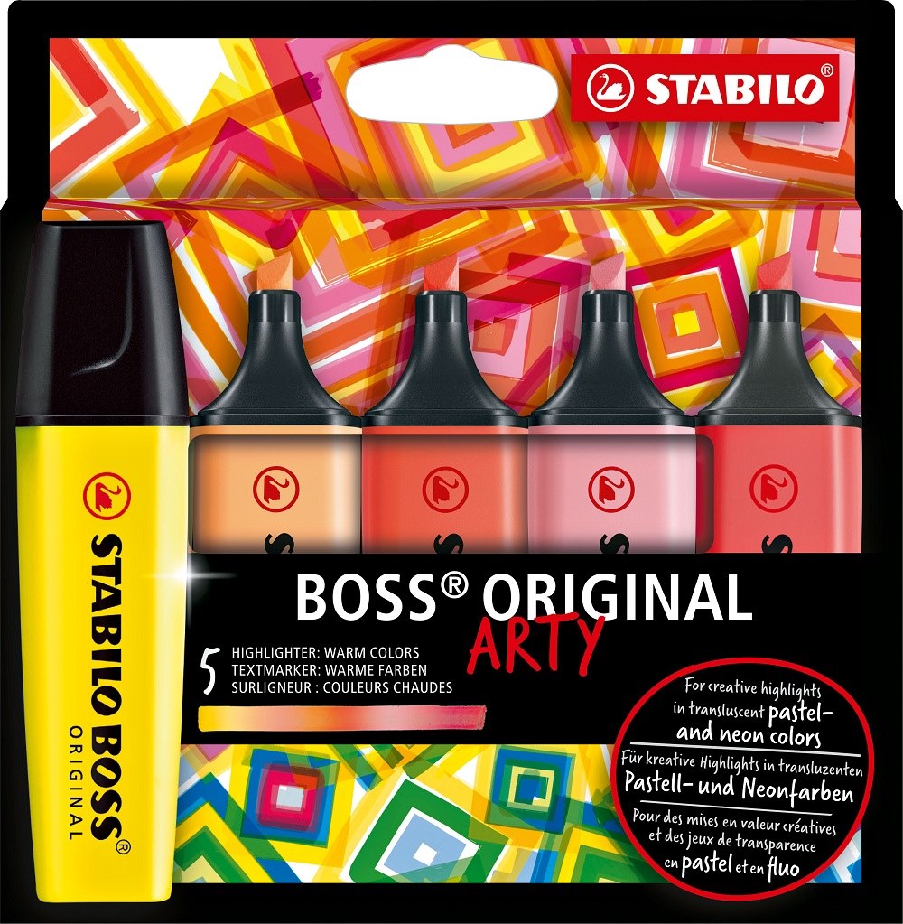 LIBRO_Stabilo Boss Leuchtmarker 5er Etui warme Farben Arty