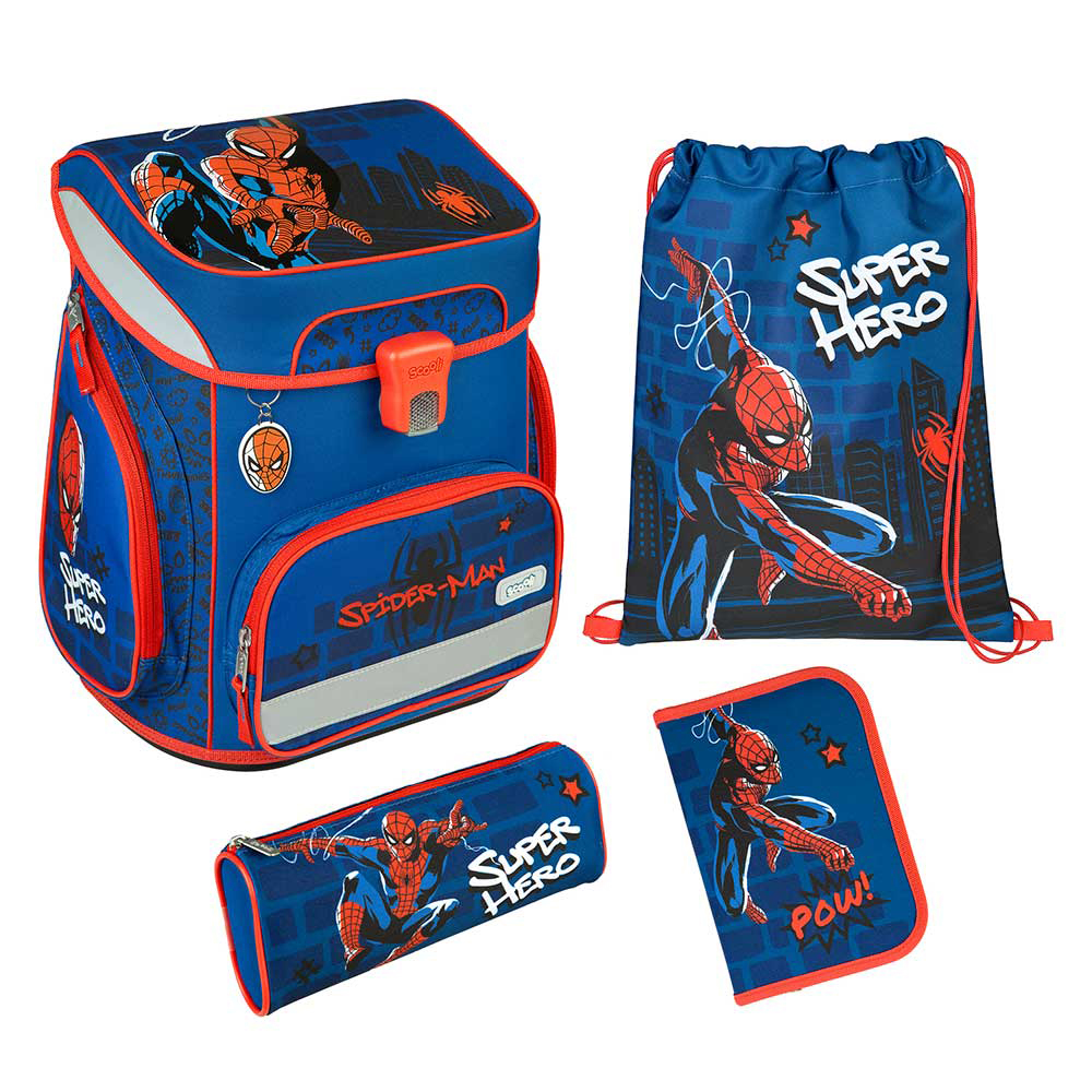 LIBRO_SCOOLI Schultaschen-Set Easy Fit- Spider-Man 5-teilig bunt