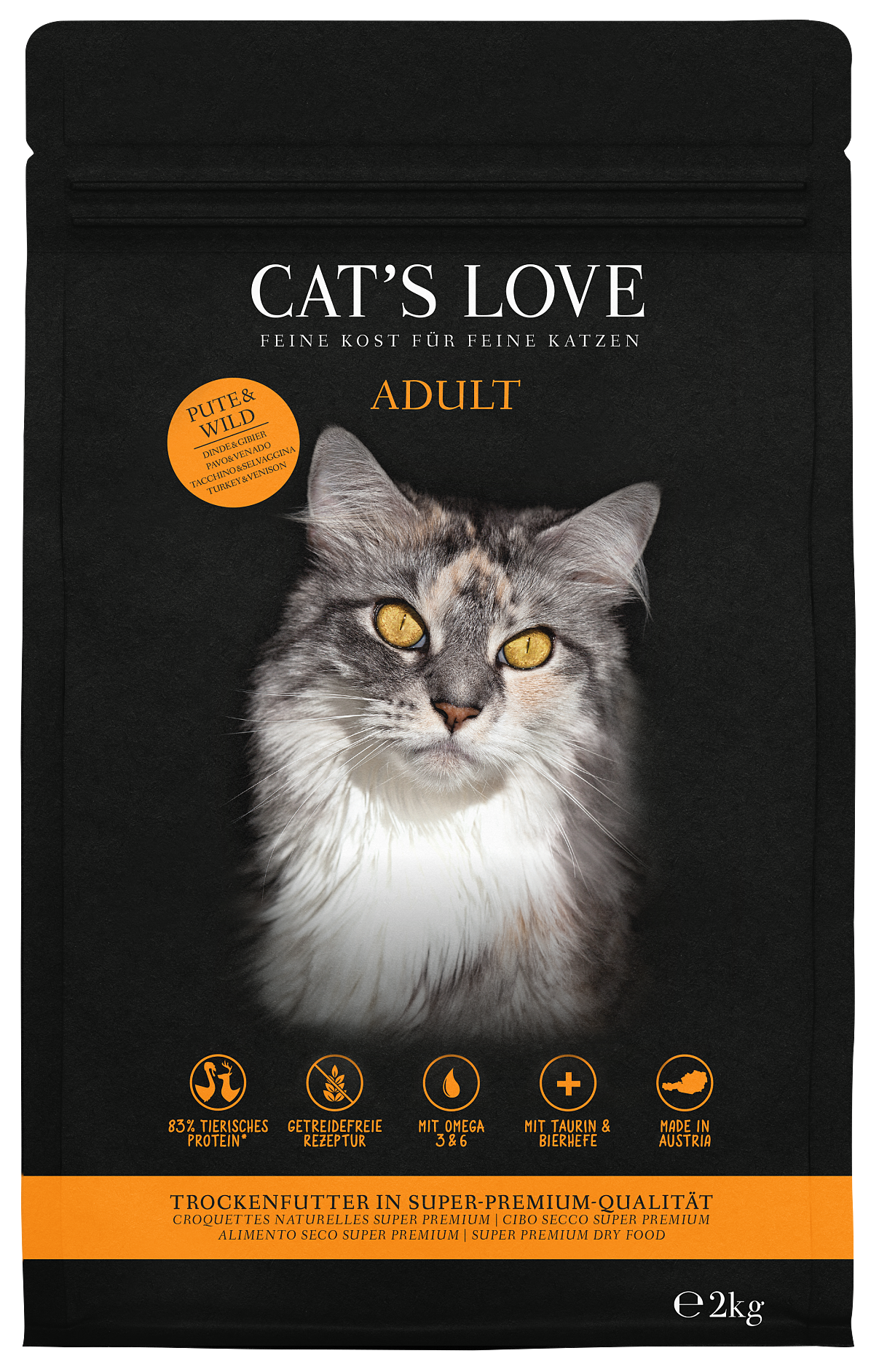 CAT‘S LOVE ADULT Trockenfutter, getreidefrei und hypoallergen, 2-kg-Packung  € 19,99