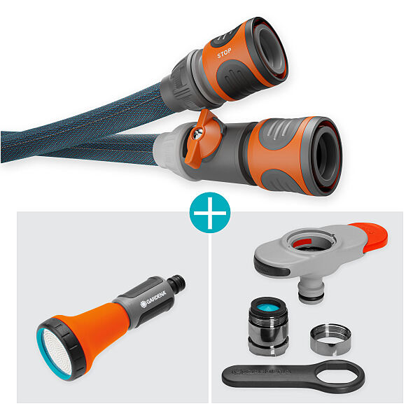 Der stylische Textilschlauch Liano inkl. Indoor-Adapter eignet sich perfekt für die Bewässerung von Terrassen, Balkone und Dachterrassen. Empfohlener Verkaufspreis Liano 10 m Set + Indoor-Adapter inkl. MwSt.: € 59,99 