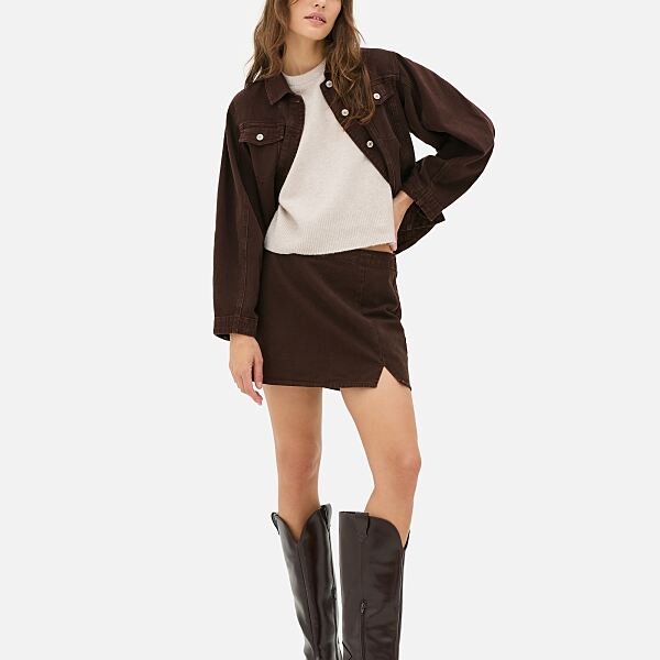 PRIMARK CO Split Mini Skirt, Brown, £12, €14, �16, RON70, PLN60, CZK365 (2)