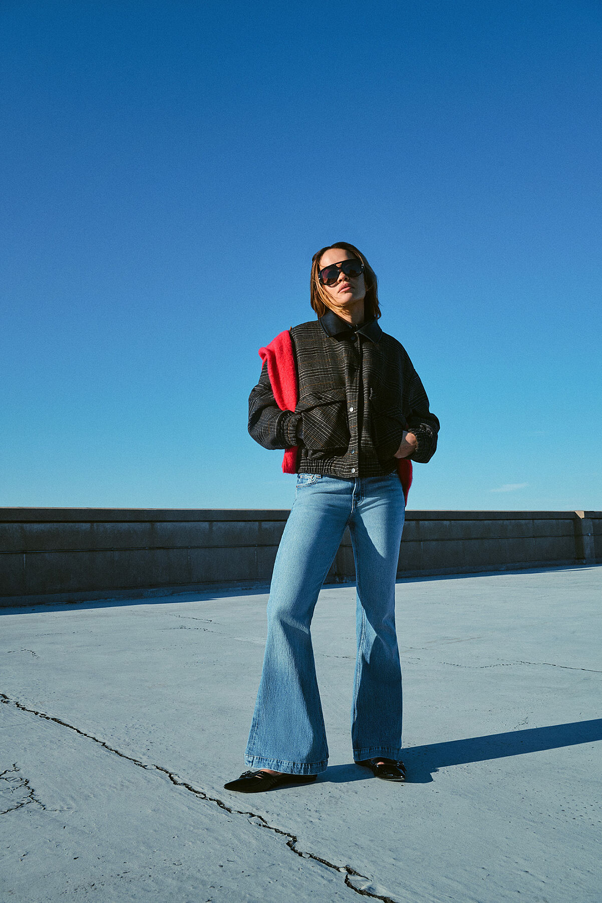 PRIMARK PRESENTS RITA ORA PU Collar Check Bomber, £28, €30, �34, PLN130, CZK780, RON145, PRIMARK PRESENTS RITA ORA Skater Jean, Mid Blue, £20, €22, �24, PLN95, CZK570,