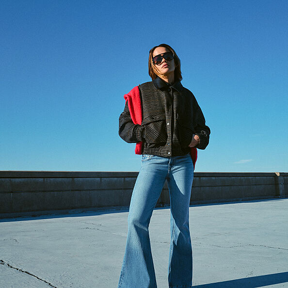 PRIMARK PRESENTS RITA ORA PU Collar Check Bomber, £28, €30, �34, PLN130, CZK780, RON145, PRIMARK PRESENTS RITA ORA Skater Jean, Mid Blue, £20, €22, �24, PLN95, CZK570,