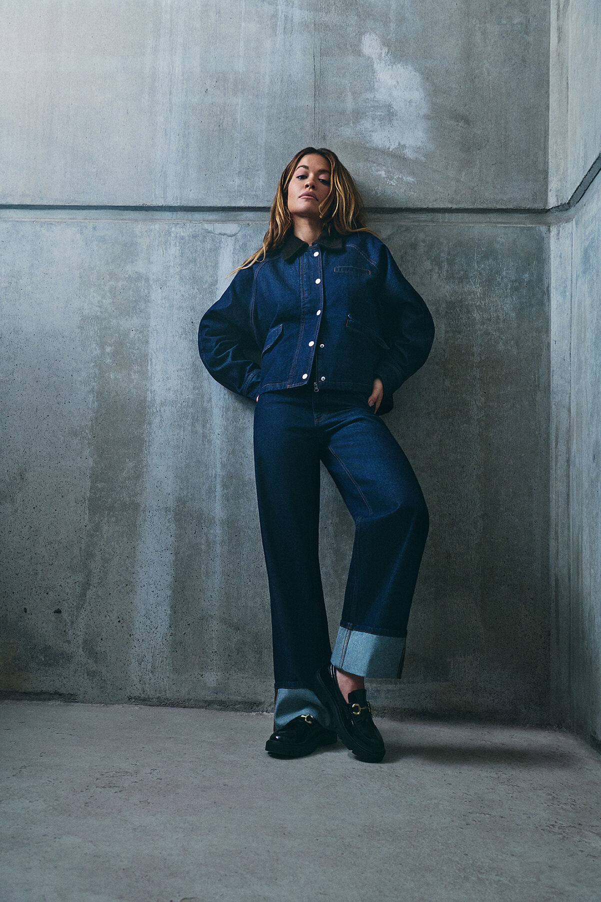 PRIMARK PRESENTS RITA ORA Cord Collar Jacket, £26, €28, �30, PLN125, CZK730, RON135, PRIMARK PRESENTS RITA ORA Turn Up Leg, Indigo, £20, €22, �24, PLN95, CZK570, RON110