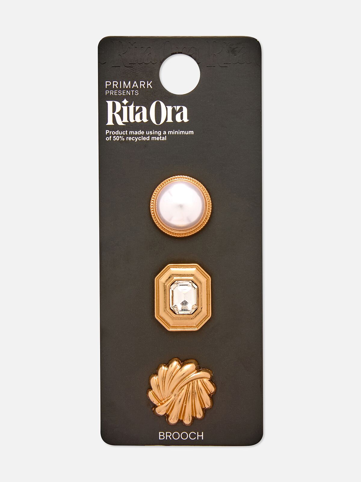 PRIMARK PRESENTS RITA ORA 2PK PEARL BROOCH, £4, €5, �6, RON25, PLN22, CZK130