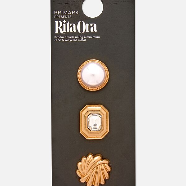 PRIMARK PRESENTS RITA ORA 2PK PEARL BROOCH, £4, €5, �6, RON25, PLN22, CZK130