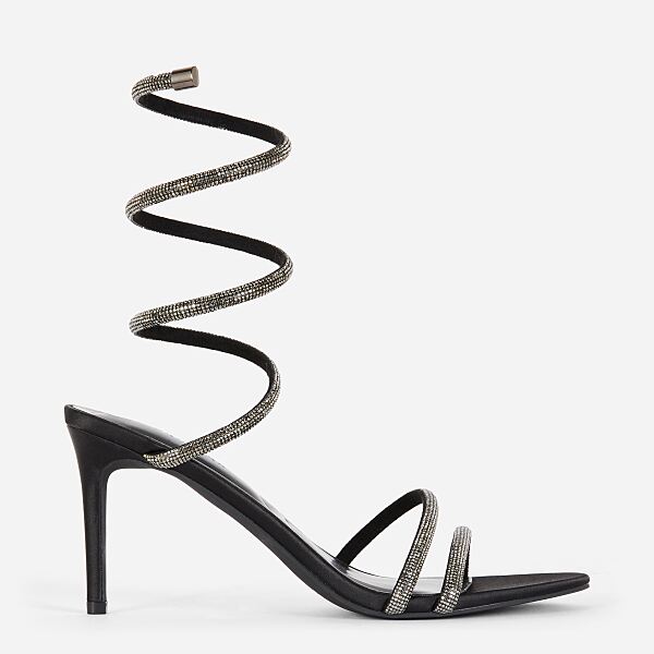 PRIMARK BLACK SPIRAL HOT FIX SANDAL £22 €24 625 CZK 105 PLN 120 RON-min