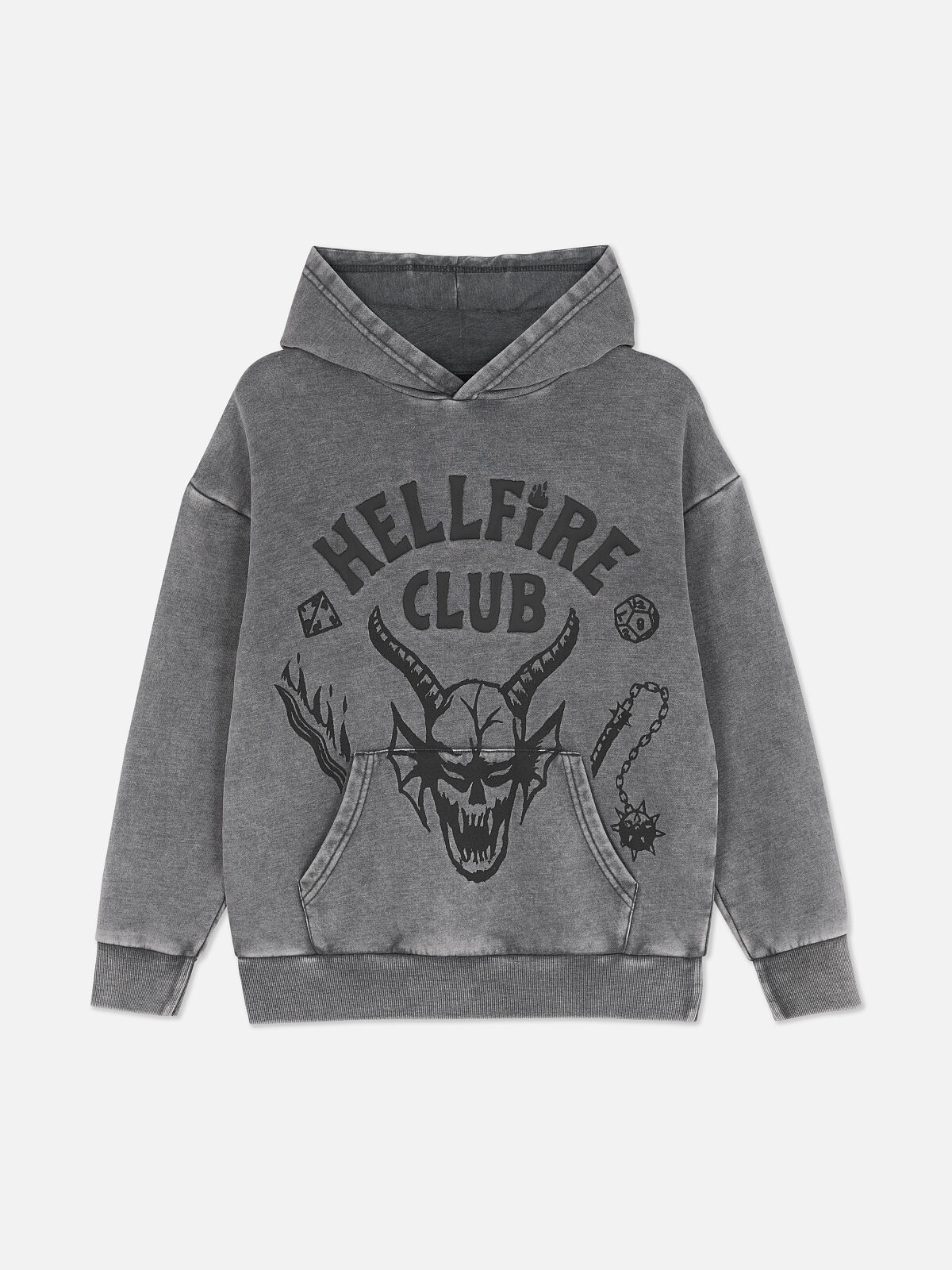 PRIMARK STRANGER THINGS HELLFIRE HOODIE Charcoal �19, £12, €14, 415CZK, 70PLN, 6000HUF, 80RON (2)