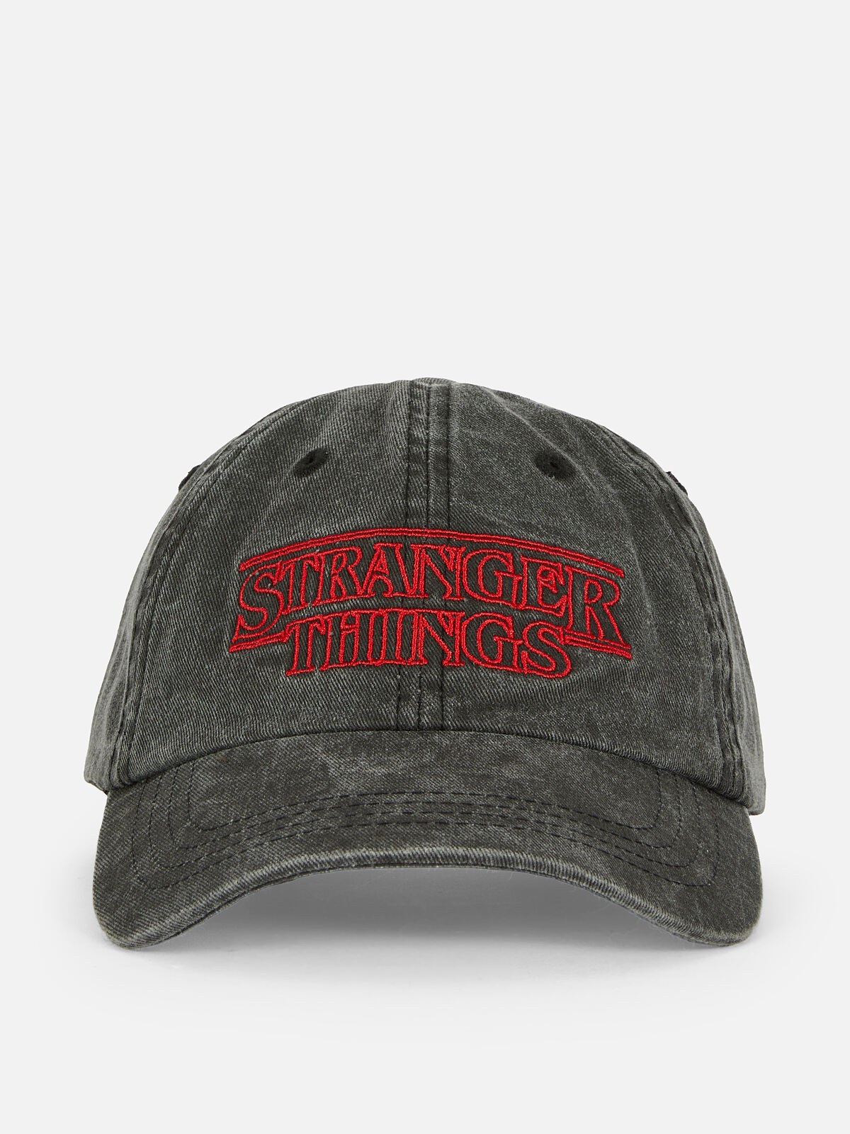 PRIMARK STRANGER THINGS DENIM LOGO CAP Charcoal �8, £6, €7, 180CZK, 30PLN, 2600HUF, 34RON