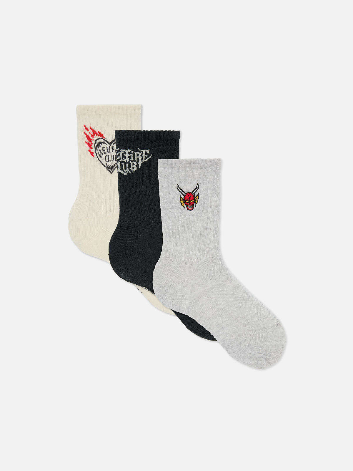 PRIMARK STRANGER THINGS 3PK SOCKS Multi �64, £4.50, €5, 130CZK, 22PLN, 1900HUF, 25RON