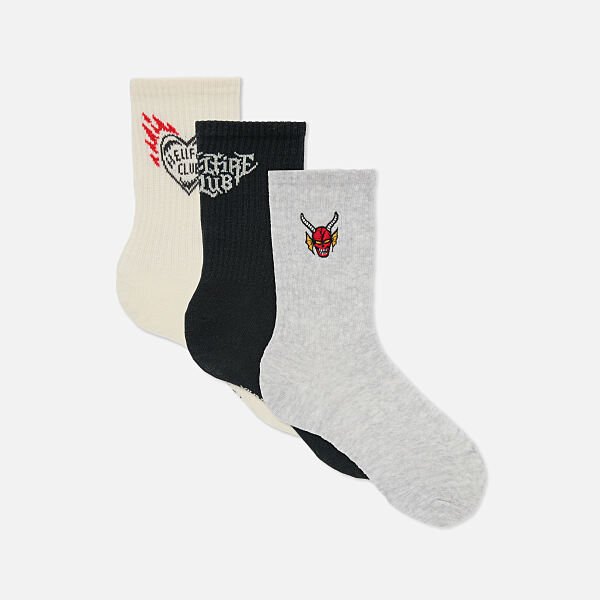 PRIMARK STRANGER THINGS 3PK SOCKS Multi �64, £4.50, €5, 130CZK, 22PLN, 1900HUF, 25RON