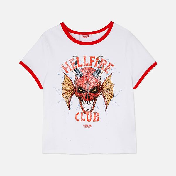 PRIMARK STRANGER THINGS HELLFIRE RINGER TEE White �12, £8, €10, 260CZK, 43PLN, 3800HUF, 50RON (2)-min