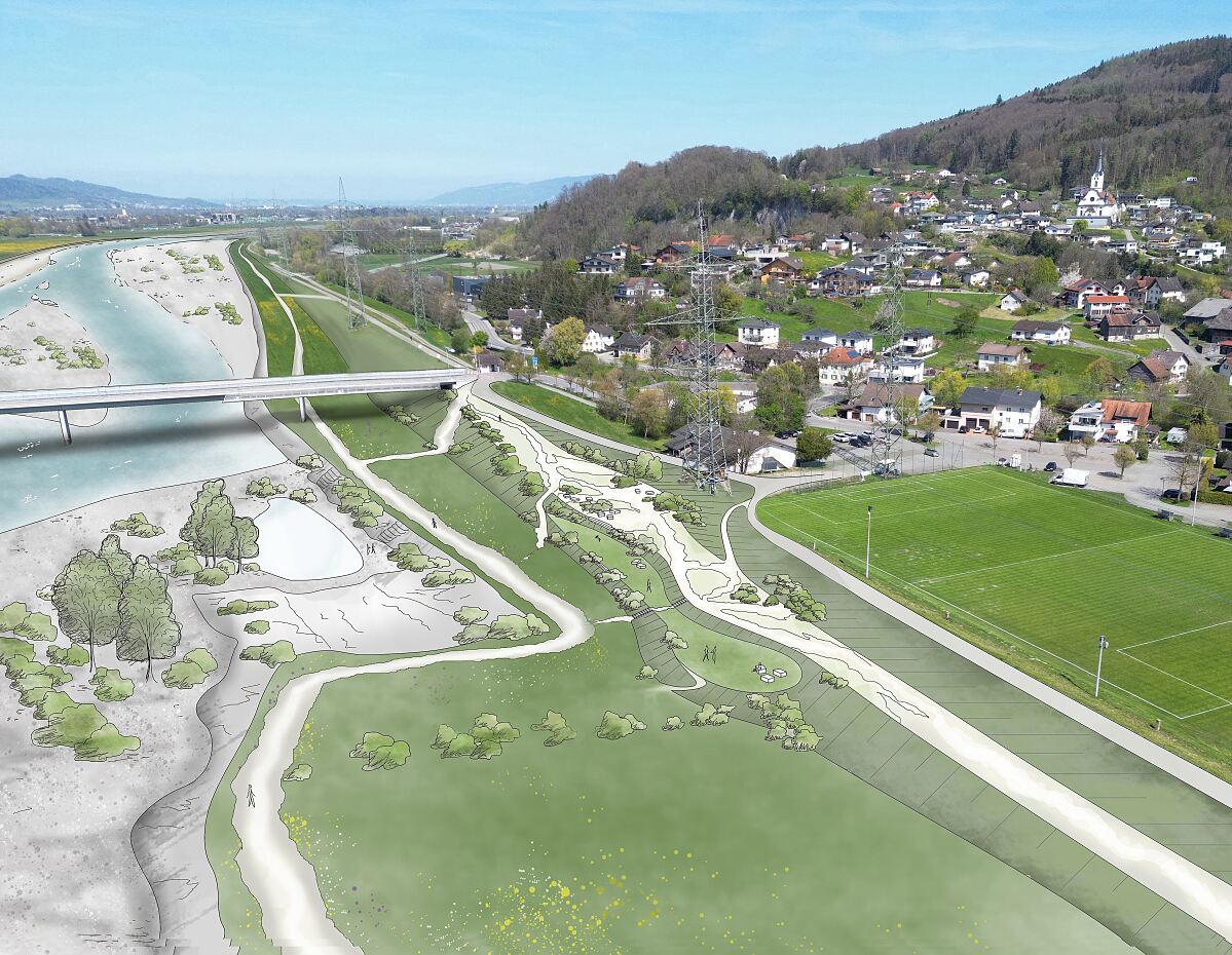 Bild 1: Visualisierung  Skizze Aufenthaltsraum Koblach