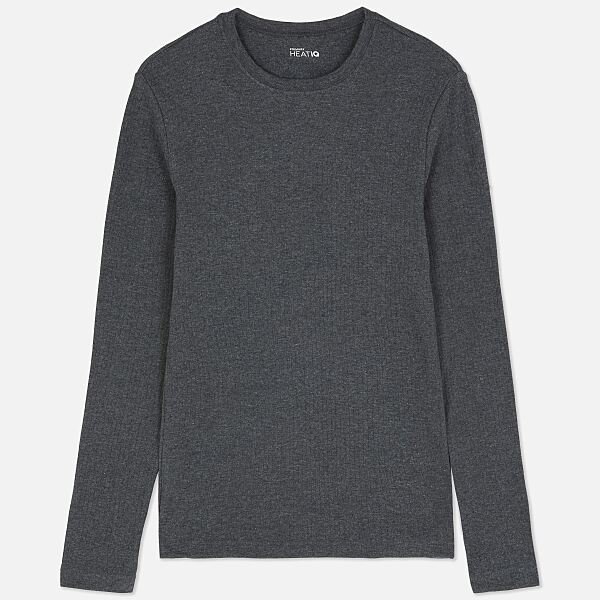 PRIMARK WARM HEAT IQ THERMAL LAYER RIB SLEEVE TOP CHARCOAL �8, £6, €7, 180CZK, 30PLN, 2600HUF, 34RON-min