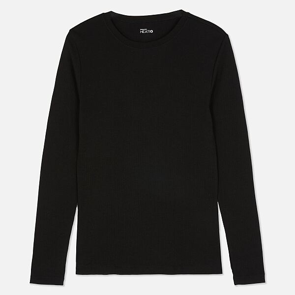 PRIMARK WARM HEAT IQ THERMAL LAYER RIB SLEEVE TOP BLACK �8, £6, €7, 180CZK, 30PLN, 2600HUF, 34RON-min