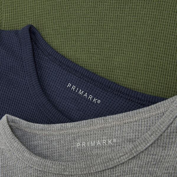 PRIMARK WARM HEAT IQ 4PK THERMAL WAFFLE LONG SLEEVE MULTI �15, £10, €13, 340CZK, 55PLN, 4800HUF, 65RON-min