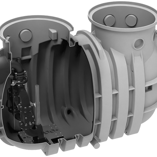 ACO Pumpstation Powerlift-P für den Erdeinbau